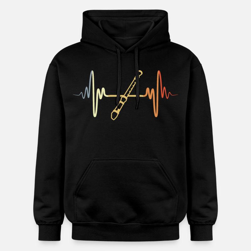 Flûte rétro - Sweat à capuche Softstyle® Gildan Unisexe - noir