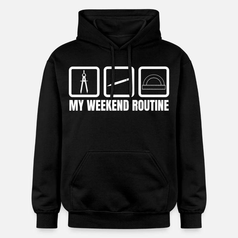 Routine du week-end de l’architecte - Sweat à capuche Softstyle® Gildan Unisexe - noir