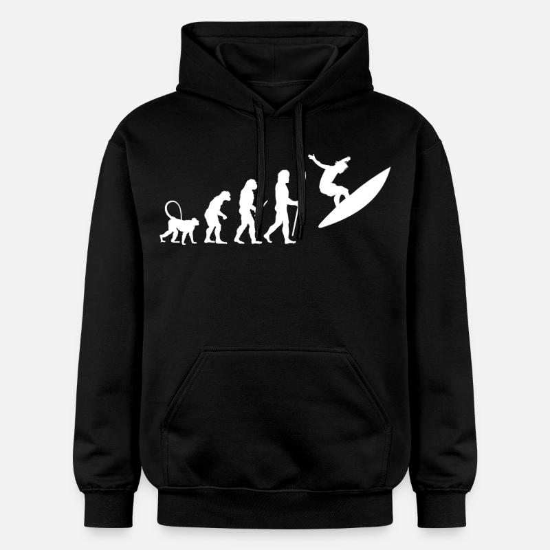 Évolution du surf - Sweat à capuche Softstyle® Gildan Unisexe - noir