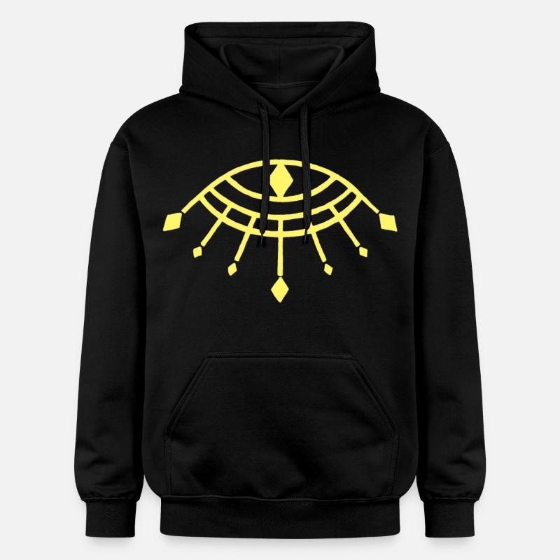 Oeil d'Horus jaune - Sweat à capuche Softstyle® Gildan Unisexe - noir