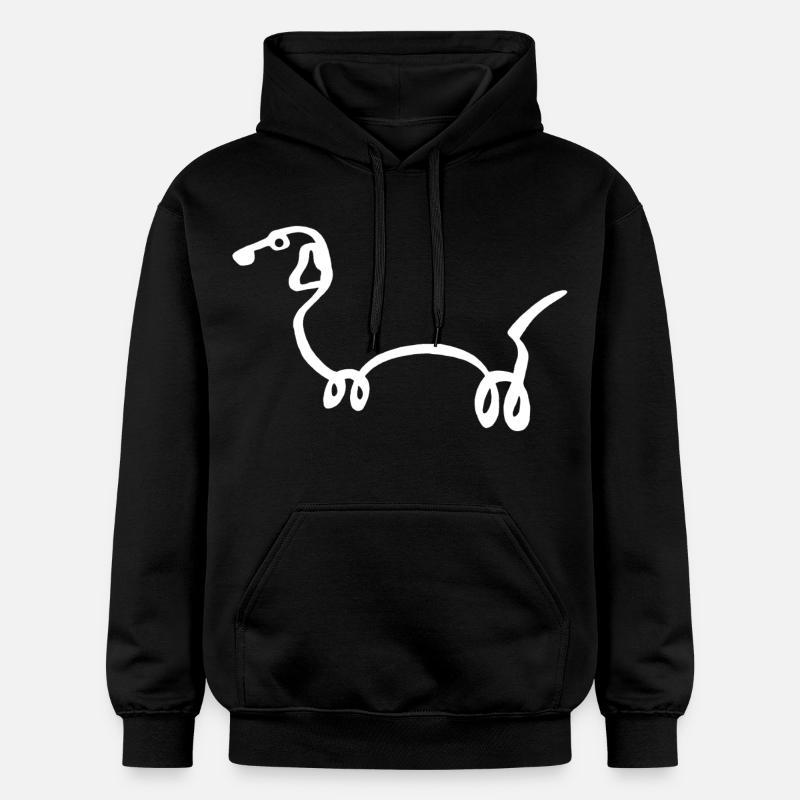 Esquisse du chien blanc - Sweat à capuche Softstyle® Gildan Unisexe - noir