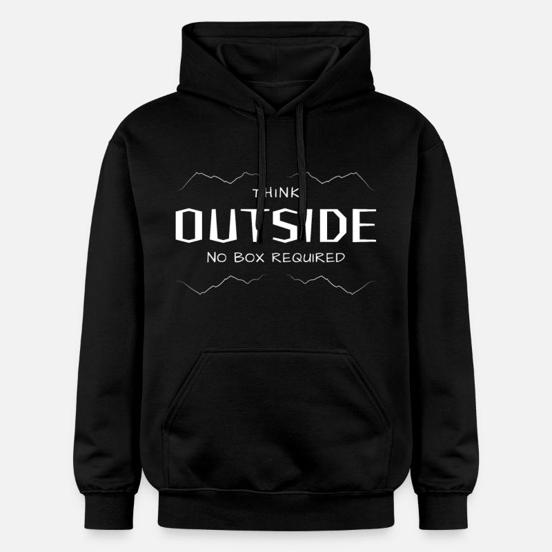 Think Outside - Quer denken ohne Box. - Gildan Unisex Softstyle® Midweight Hoodie - Schwarz