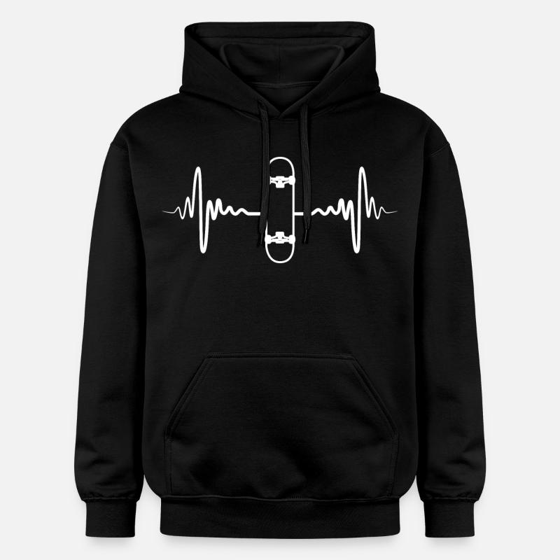 Skateboard Palpitations cardiaques - Sweat à capuche Softstyle® Gildan Unisexe - noir