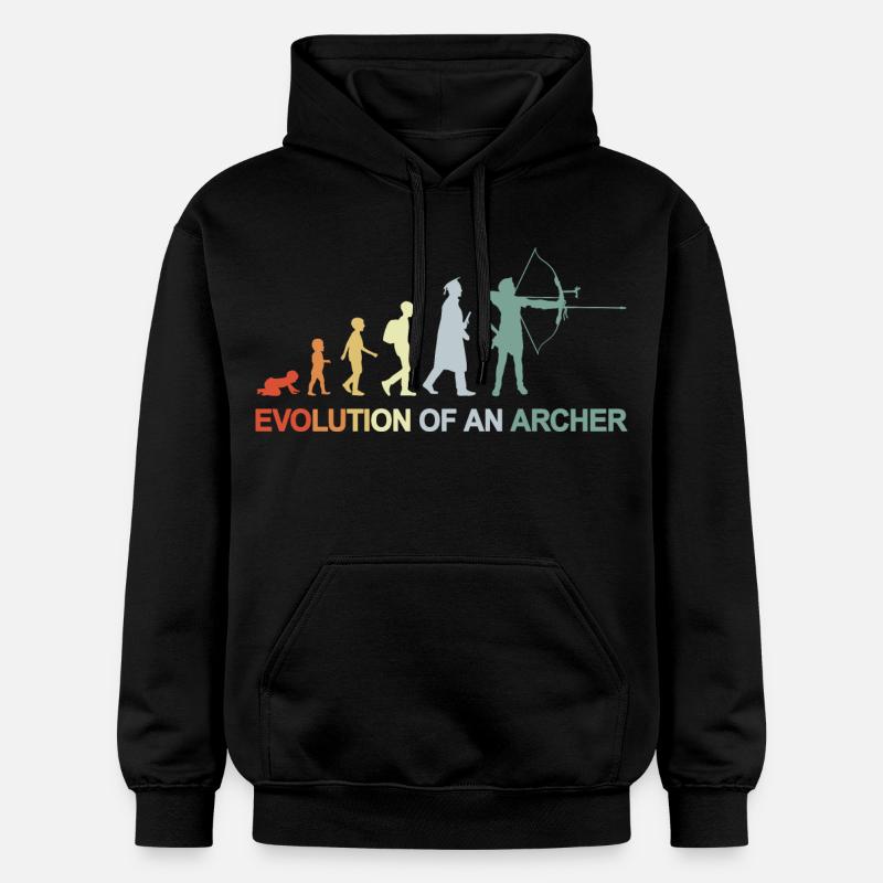 Évolution des archers - Sweat à capuche Softstyle® Gildan Unisexe - noir