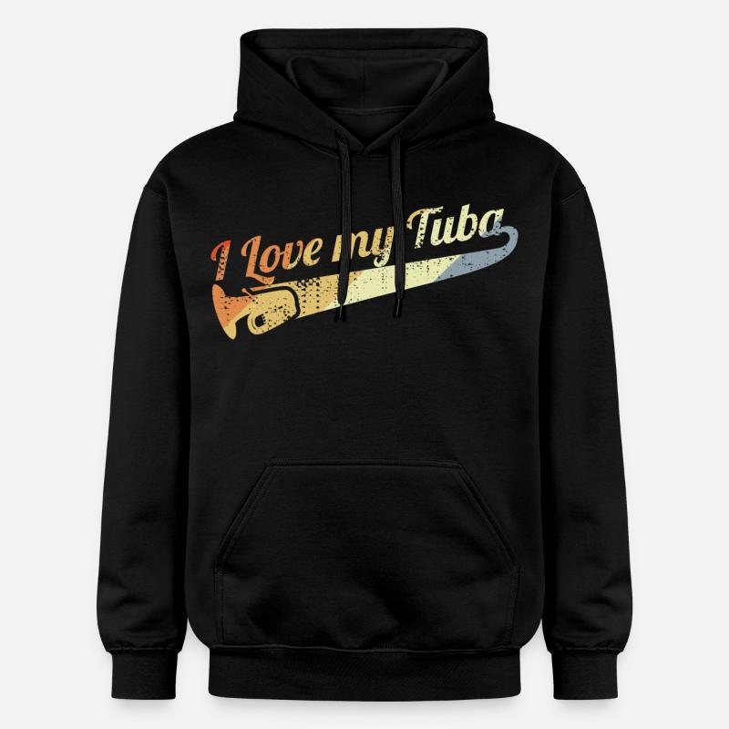 J’adore le tuba - Sweat à capuche Softstyle® Gildan Unisexe - noir