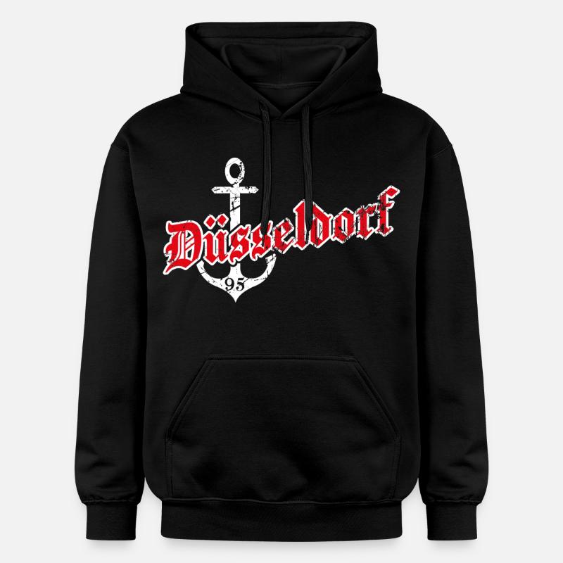 Düsseldorf mit Anker - Gildan Unisex Softstyle® Midweight Hoodie - Schwarz
