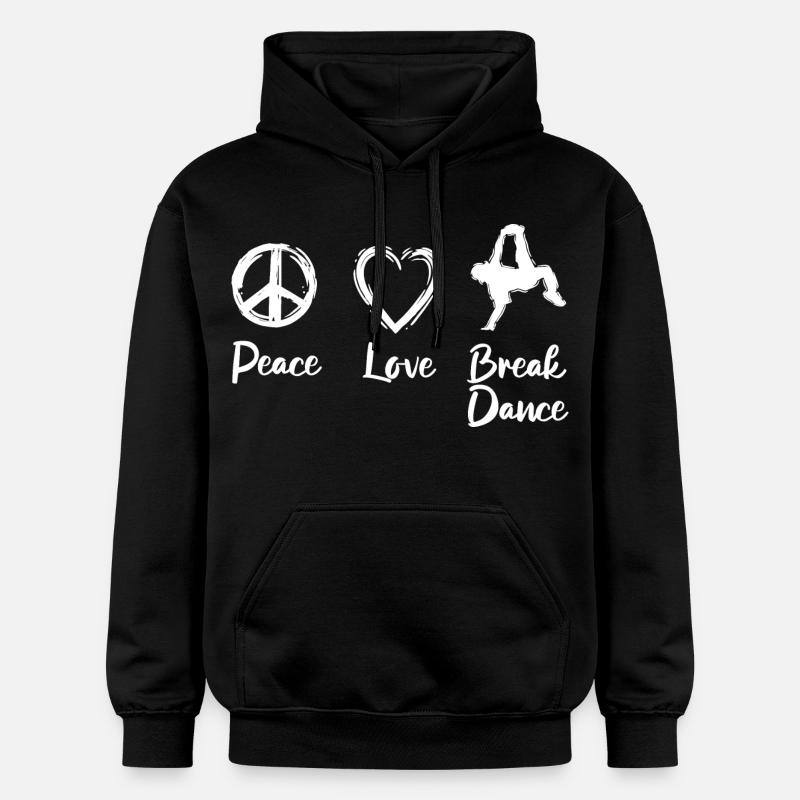 Paix Amour Break Dance - Sweat à capuche Softstyle® Gildan Unisexe - noir