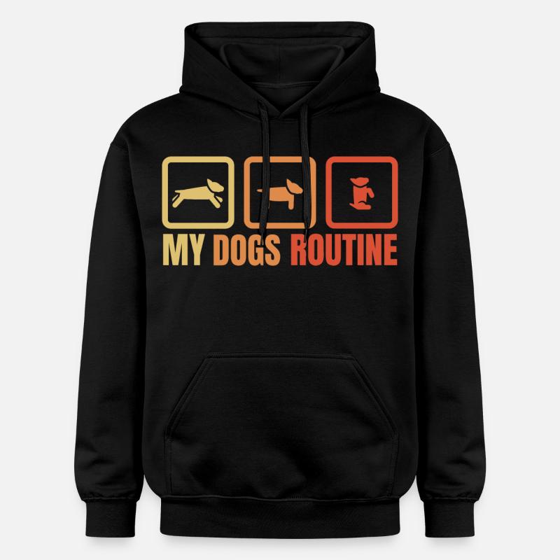 La routine de mon chien - Sweat à capuche Softstyle® Gildan Unisexe - noir