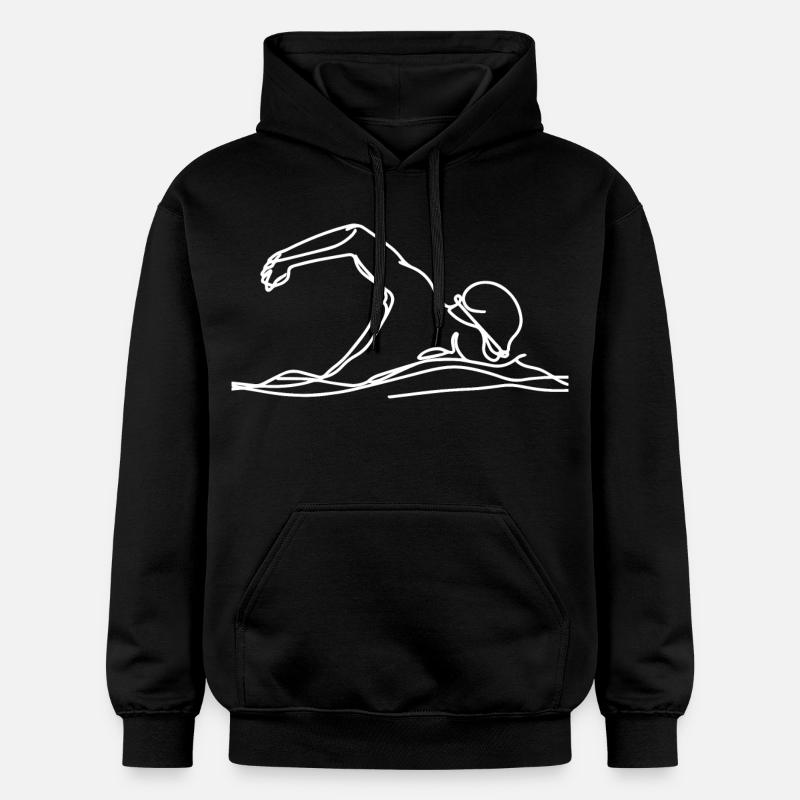 Graphique de nageur de compétition - Sweat à capuche Softstyle® Gildan Unisexe - noir