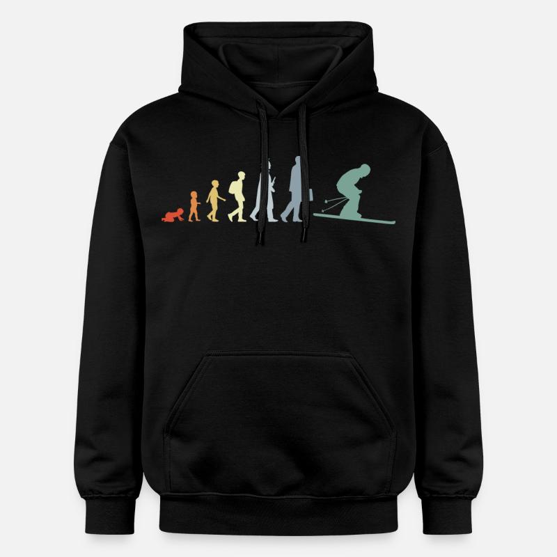 Évolution du ski - Sweat à capuche Softstyle® Gildan Unisexe - noir