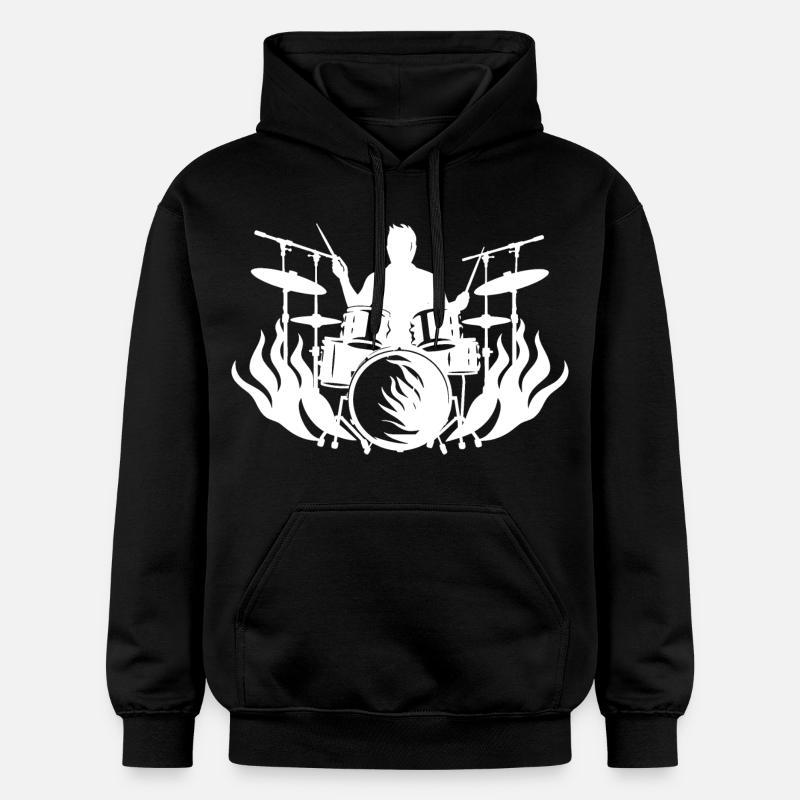 Dessin du batteur - Sweat à capuche Softstyle® Gildan Unisexe - noir