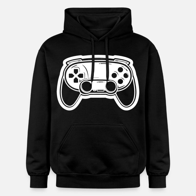 Video Game Controller Drawing - Gildan Unisex Softstyle® Midweight Hoodie - black