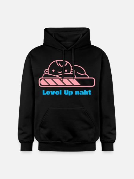 Level Up, Bald-Papa! - Gildan Unisex Softstyle® Midweight Hoodie - Schwarz