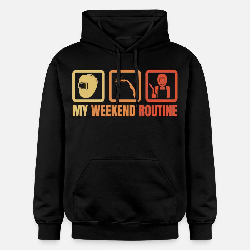 Routine du week-end de soudeur - Sweat à capuche Softstyle® Gildan Unisexe - noir