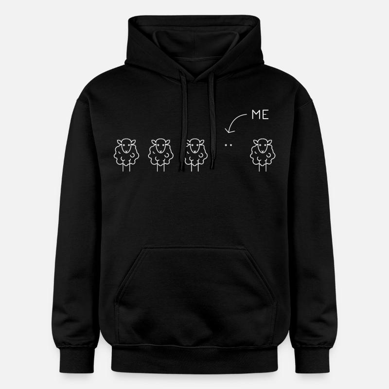 Déclaration drôle d’illustration de Black Sheep - Sweat à capuche Softstyle® Gildan Unisexe - noir