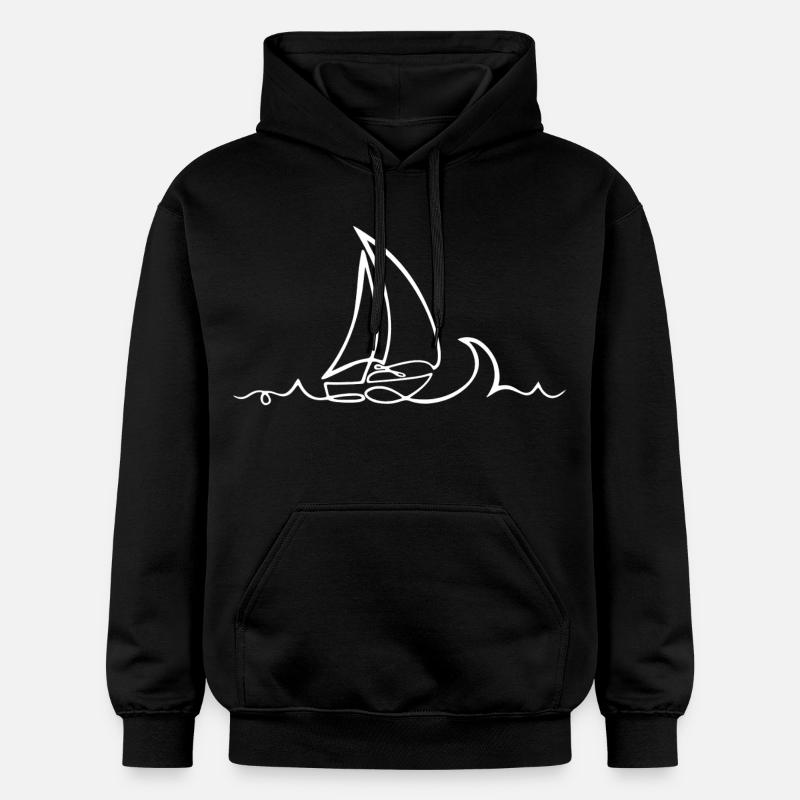 Esquisse du voyageur (blanc) - Sweat à capuche Softstyle® Gildan Unisexe - noir