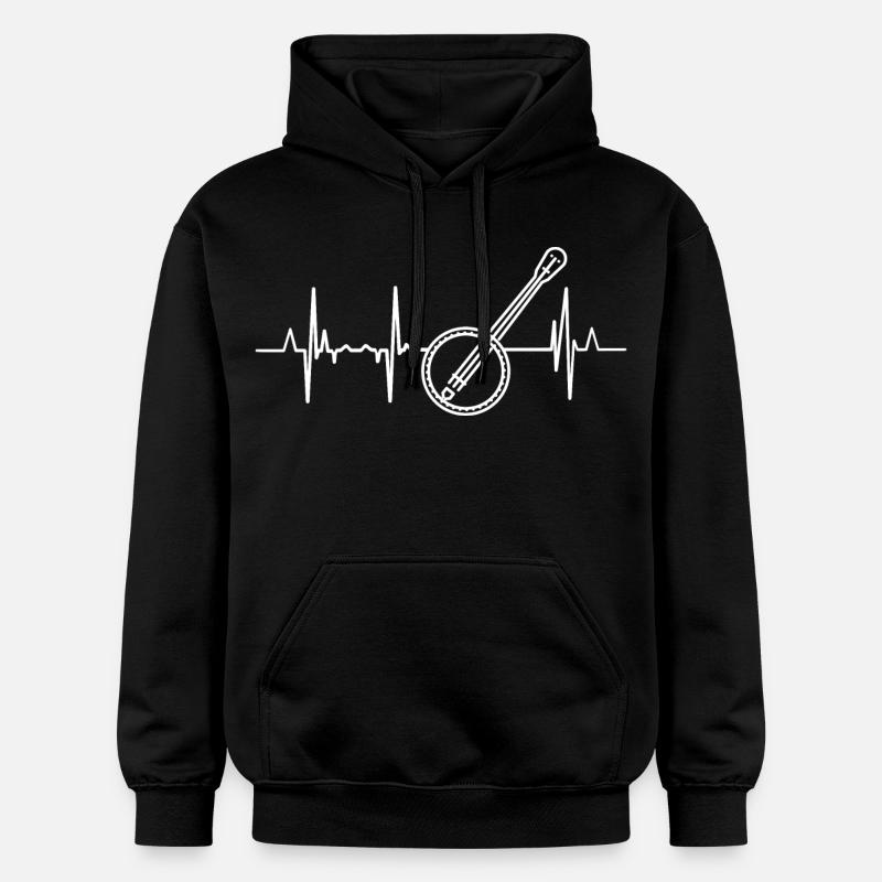 Battement de cœur du banjo - Sweat à capuche Softstyle® Gildan Unisexe - noir