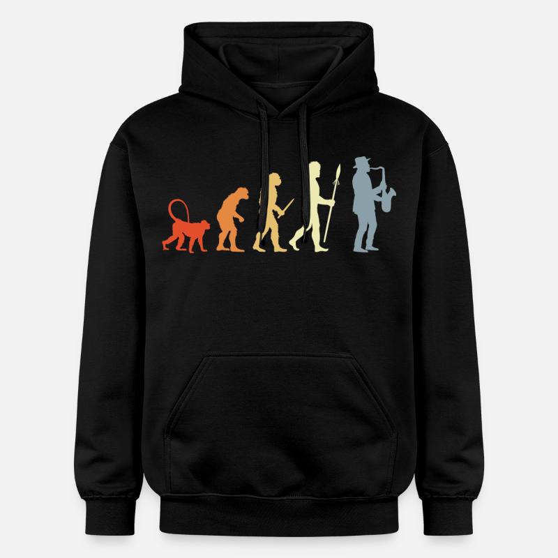 Évolution du saxophoniste - Sweat à capuche Softstyle® Gildan Unisexe - noir