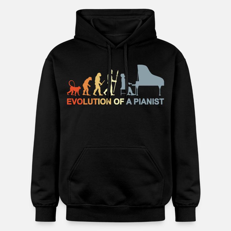 Évolution du piano - Sweat à capuche Softstyle® Gildan Unisexe - noir