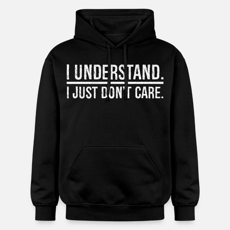 Je comprends, je m’en fiche - Sweat à capuche Softstyle® Gildan Unisexe - noir