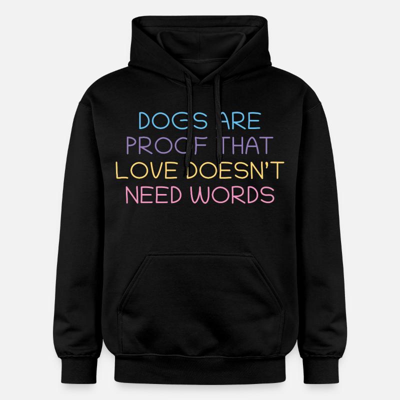 Les chiens prouvent l’amour sans mots - Sweat à capuche Softstyle® Gildan Unisexe - noir