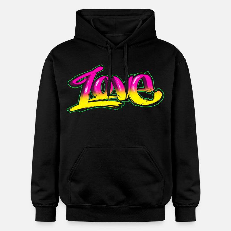 Graffiti Love - design streetstyle - Sweat à capuche Softstyle® Gildan Unisexe - noir