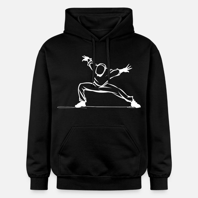 Dessin de breakdancer - Sweat à capuche Softstyle® Gildan Unisexe - noir