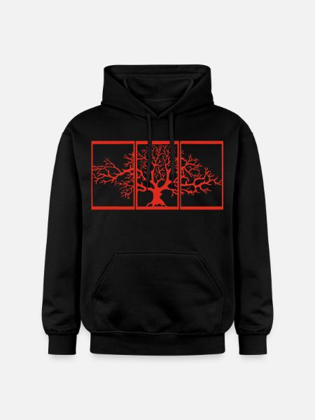 Nature view (red) - Gildan Unisex Softstyle® Midweight Hoodie - black