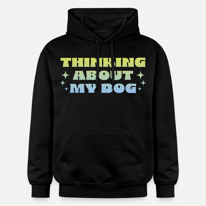 Penser à mon chien - Sweat à capuche Softstyle® Gildan Unisexe - noir