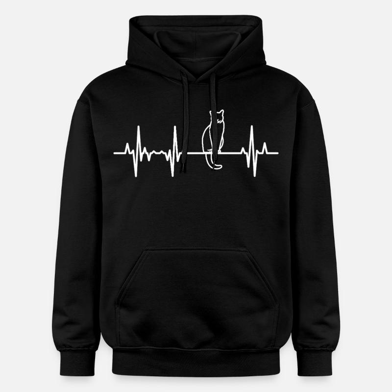 Palpitations cardiaques de chat - Sweat à capuche Softstyle® Gildan Unisexe - noir