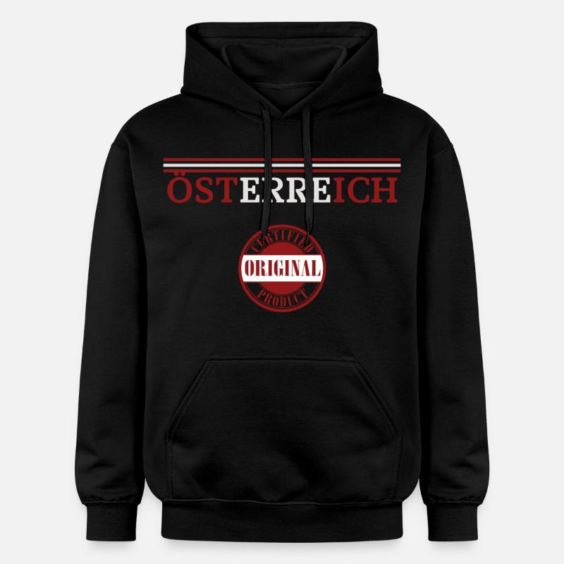 Fierté autrichienne, drapeau de l’Autriche - Sweat à capuche Softstyle® Gildan Unisexe - noir