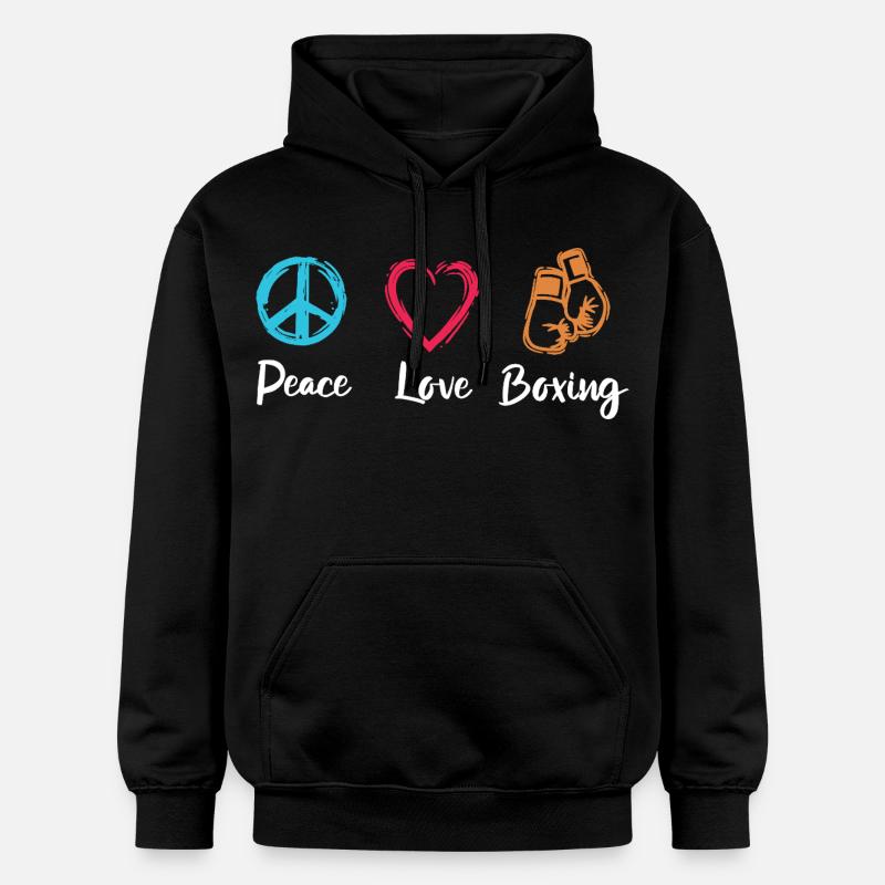 Peace Love Boxe - Sweat à capuche Softstyle® Gildan Unisexe - noir