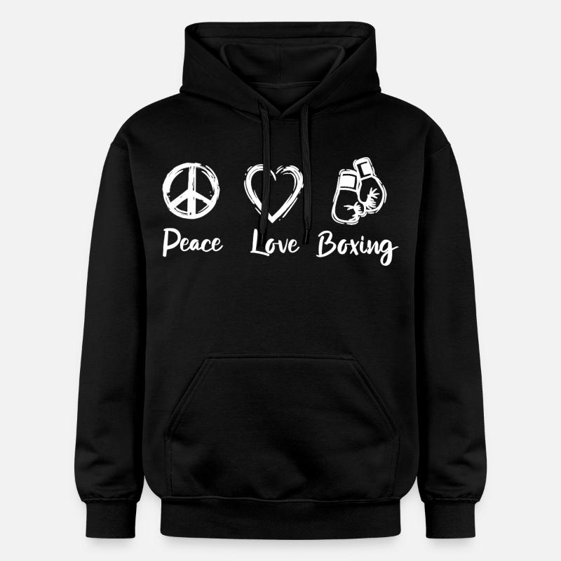 Peace Love Boxe - Sweat à capuche Softstyle® Gildan Unisexe - noir