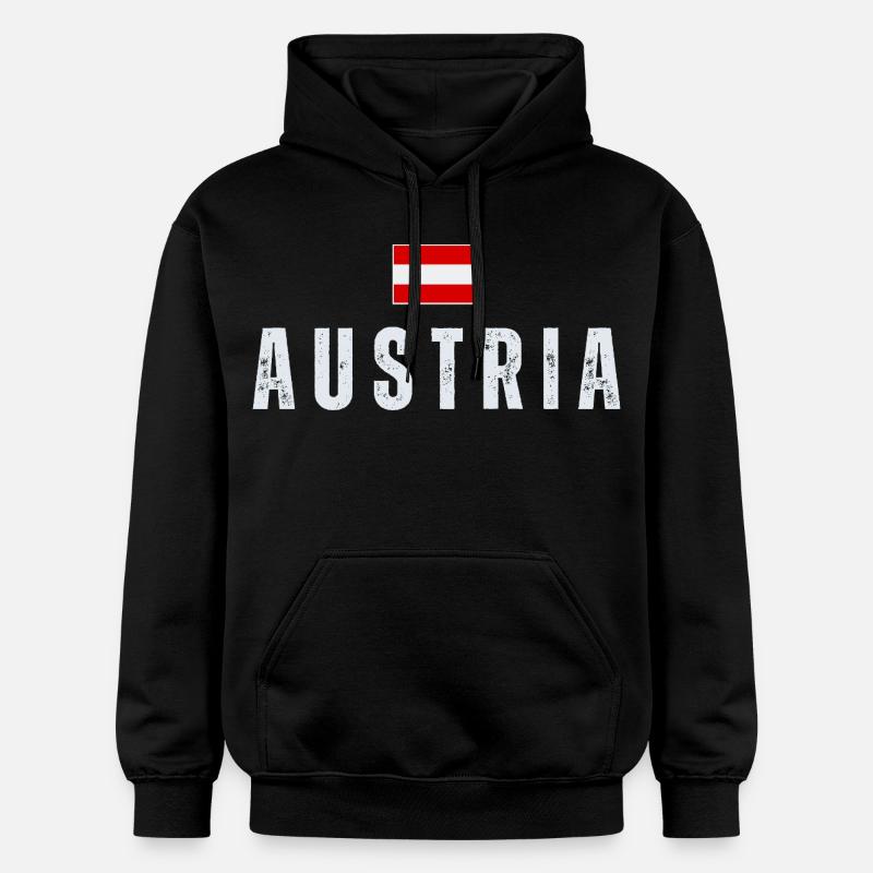 Drapeau de l’Autriche, patriote autrichien - Sweat à capuche Softstyle® Gildan Unisexe - noir