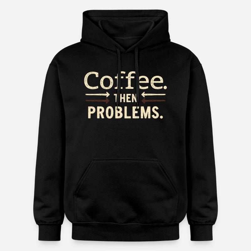 Café, puis problèmes en disant - Sweat à capuche Softstyle® Gildan Unisexe - noir