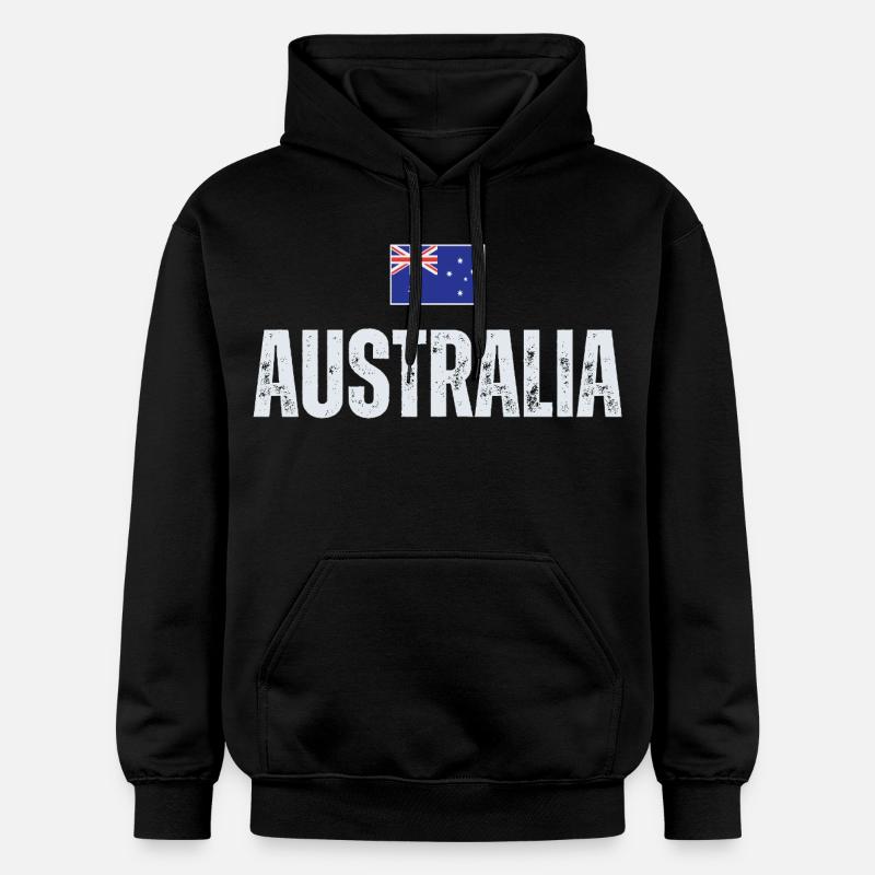 Flag Australia, j’adore l’Australie - Sweat à capuche Softstyle® Gildan Unisexe - noir