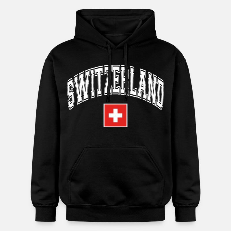 Drapeau de la Suisse - Sweat à capuche Softstyle® Gildan Unisexe - noir