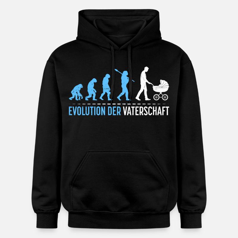 Werdender Vater EVOLUTION DER VATERSCHAFT Lustig - Gildan Unisex Softstyle® Midweight Hoodie - Schwarz