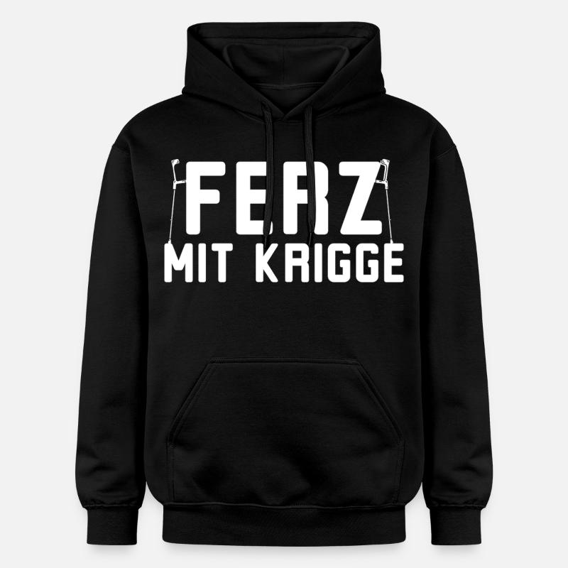 Ferz avec Krigge Dialecte hessois - Sweat à capuche Softstyle® Gildan Unisexe - noir