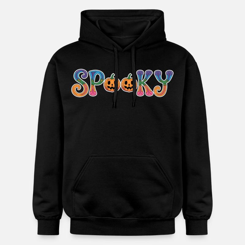 Lettrage d’Halloween effrayant avec citrouille - Sweat à capuche Softstyle® Gildan Unisexe - noir