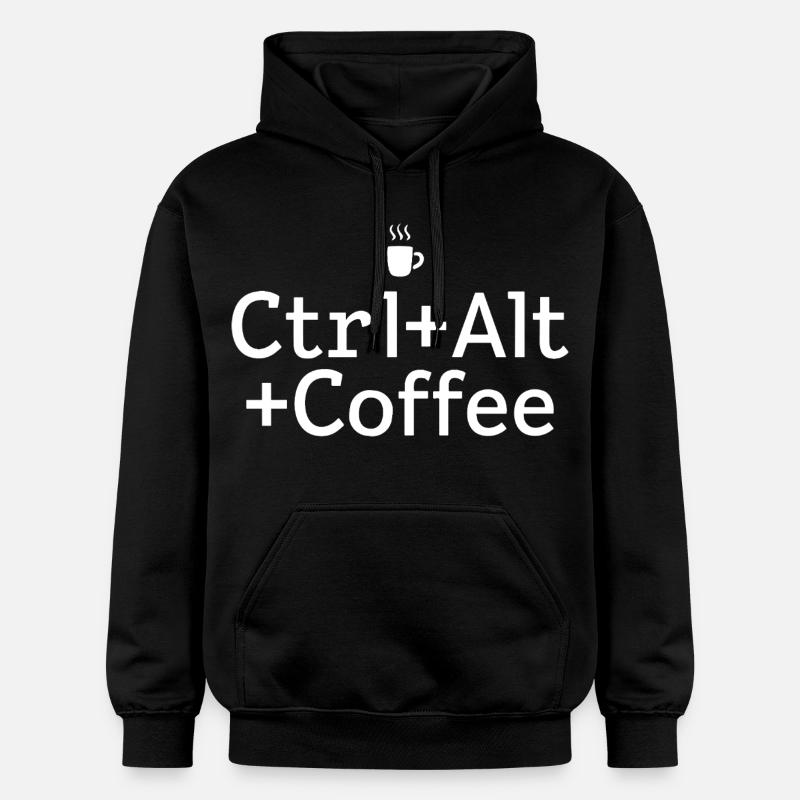 Kaffee-pause Ctrl-Alt-Café - Sweat à capuche Softstyle® Gildan Unisexe - noir