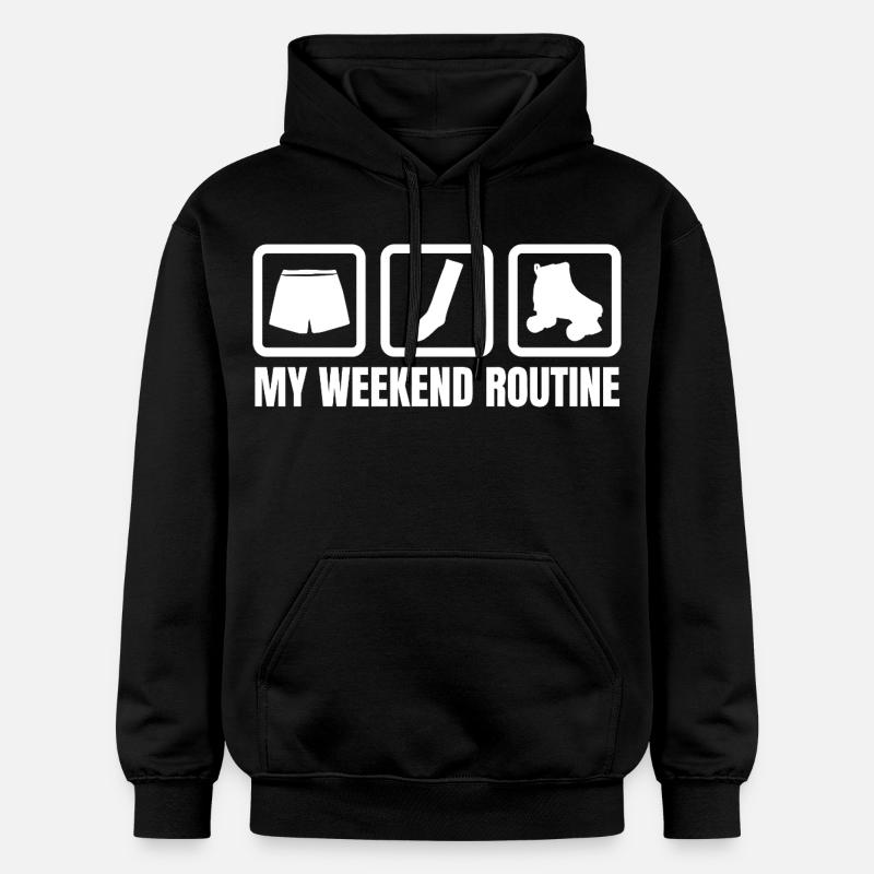 Meine Wochenendroutine - Gildan Unisex Softstyle® Midweight Hoodie - Schwarz
