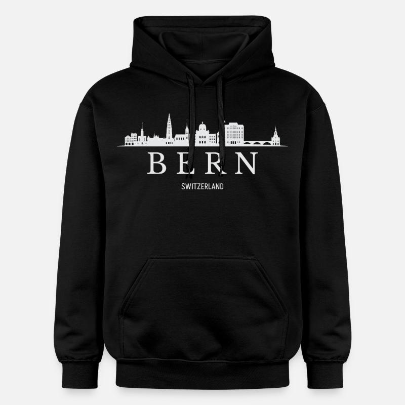 Silhouette de Berne, Berne Suisse - Sweat à capuche Softstyle® Gildan Unisexe - noir