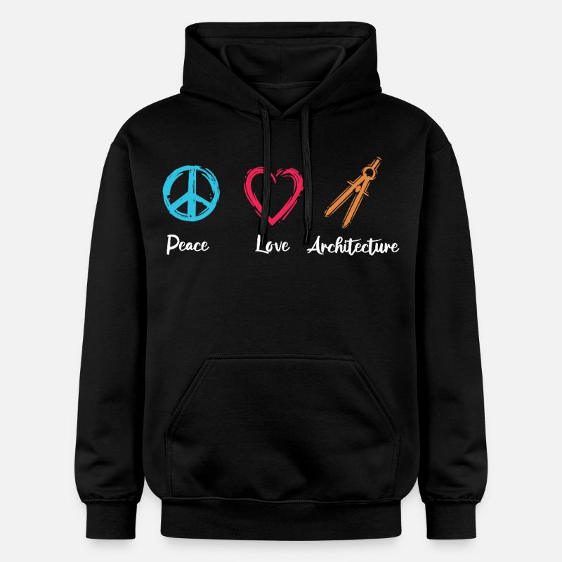 Paix Amour Architecture - Sweat à capuche Softstyle® Gildan Unisexe - noir