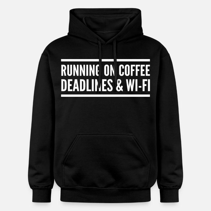Propulsé par café, délais et Wi-Fi - Sweat à capuche Softstyle® Gildan Unisexe - noir