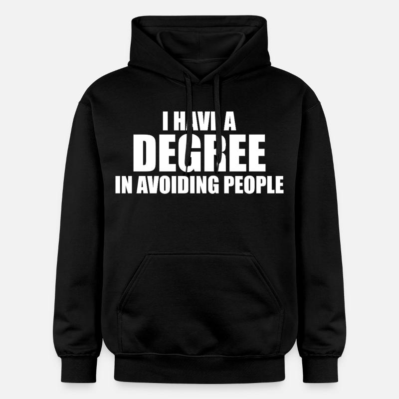 Diplômé(e) en évitement des gens - Sweat à capuche Softstyle® Gildan Unisexe - noir