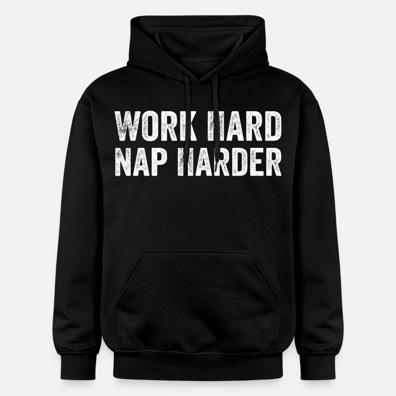 Work hard, Nap harder - Sweat à capuche Softstyle® Gildan Unisexe - noir