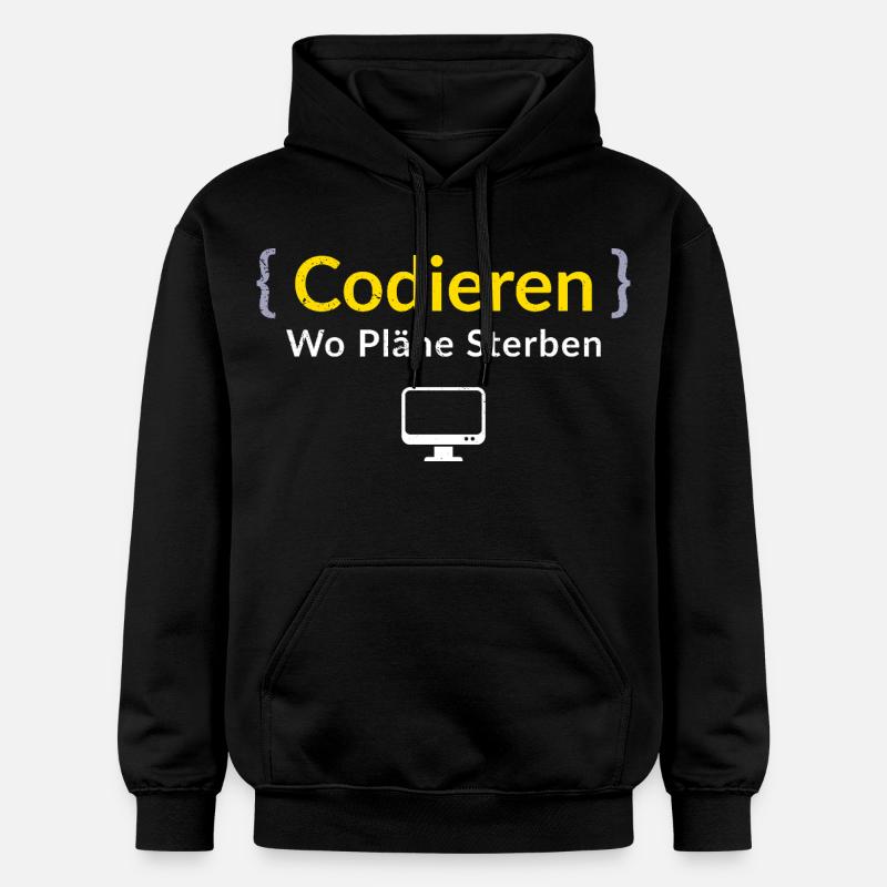 Computer CODIEREN WO PLANE STERBEN LUSTIG - Gildan Unisex Softstyle® Midweight Hoodie - Schwarz