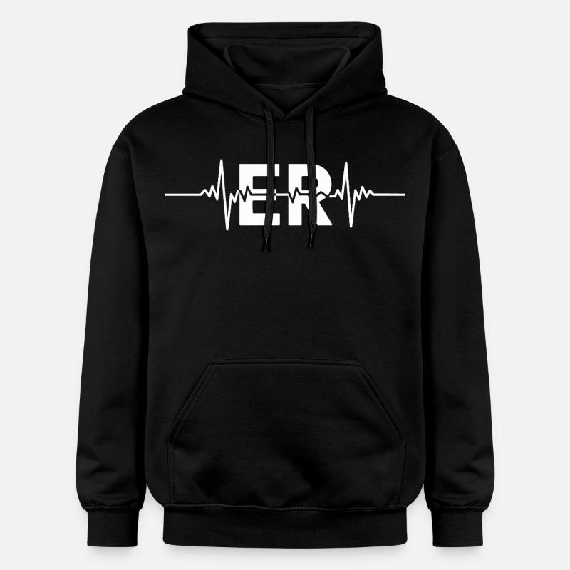 ER Heartbeat Logo - Sweat à capuche Softstyle® Gildan Unisexe - noir