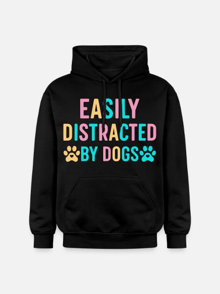 Leicht ablenkbar durch Hunde - Gildan Unisex Softstyle® Midweight Hoodie - Schwarz